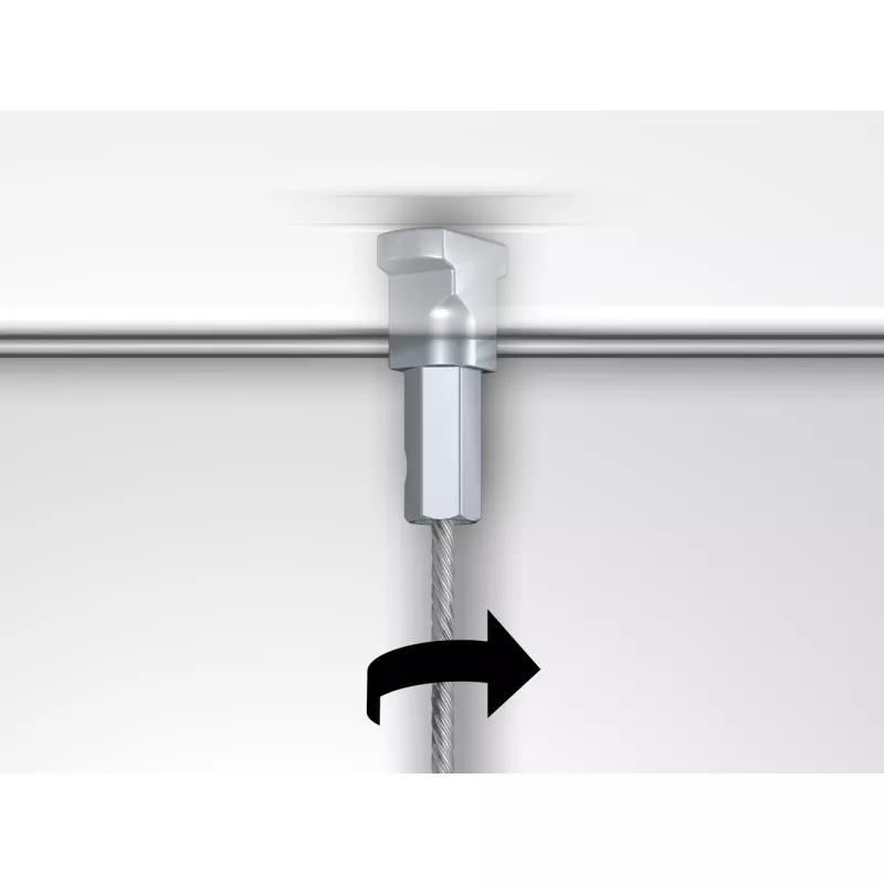 Perlon Twister-Drähte - 2 mm (EINFÜHRUNG VON UNTEN) - Bilderaufhängungsschienen artiteq ARTI TEQ 27 - Cimaise Tableau 