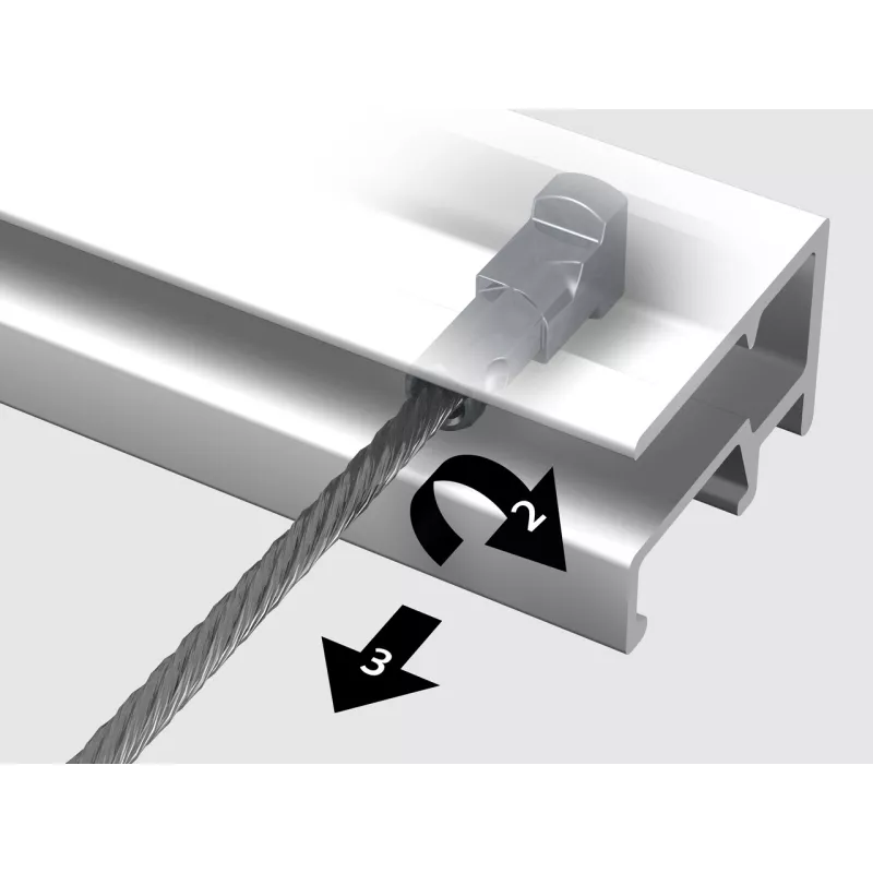 Twister steel wires - 2 mm (INSERT FROM BELOW) - hanging picture rails artiteq ARTI TEQ 10 - Cimaise Tableau 