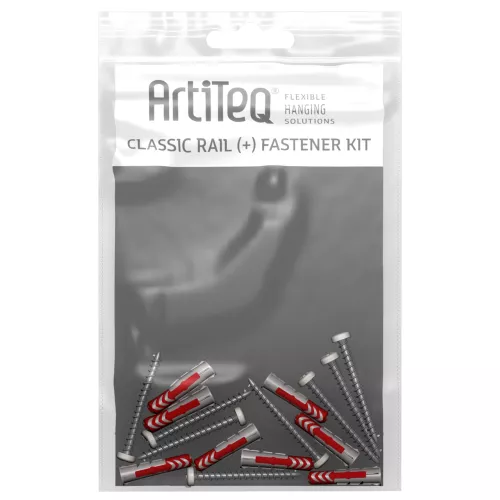 Set of 8 Multimaterial screws / dowels classic rail - fixing picture rail for artiteq painting ARTI TEQ 1 - Cimaise Tableau 