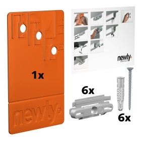 Paquete de 6 Click & connect para mini clic (ADICIONAL) - riel para cuadros colgado nuevamente ARTI TEQ 2 - Cimaise Tableau