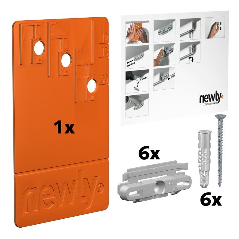 6 Stück Click & Connect für Mini Click (ZUSÄTZLICH) – Bilderschiene neu aufhängen ARTI TEQ 2 - Cimaise Tableau 