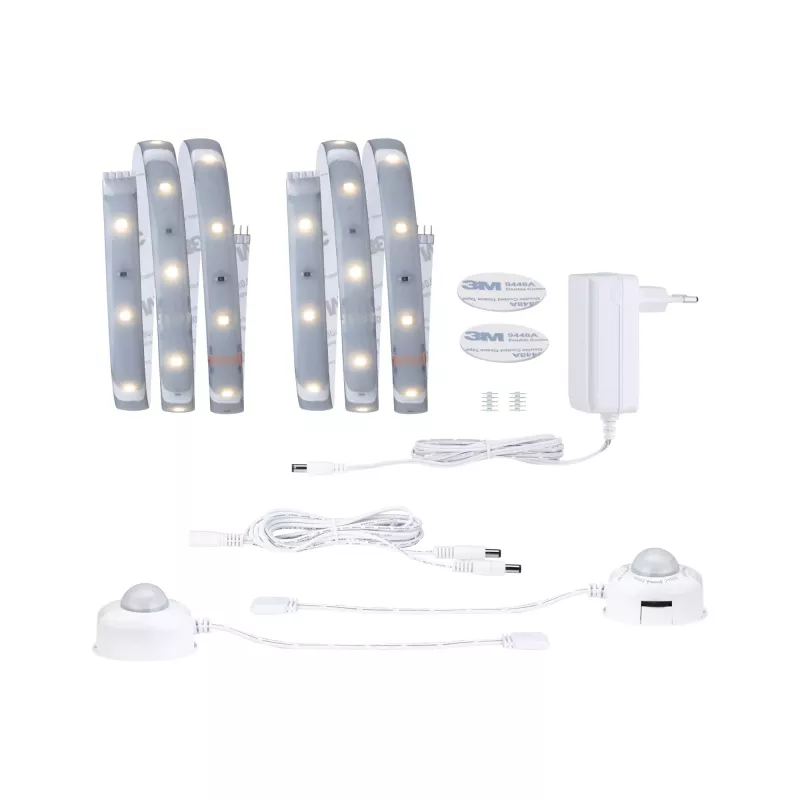 Kit básico de tira LED MaxLED 250: 2 tiras de 1 m, 2700 K, 2 tiras de 1 m con revestimiento IP44, 2 x 4 W, 300 lm/ m , 60 LED/ m - système d'accrochage et décoration