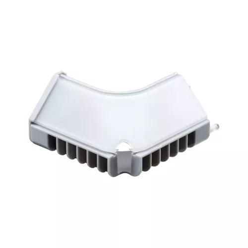 Conector de esquina para perfil de tira LED , borde interior – Paquete de 2 unidades, color gris.