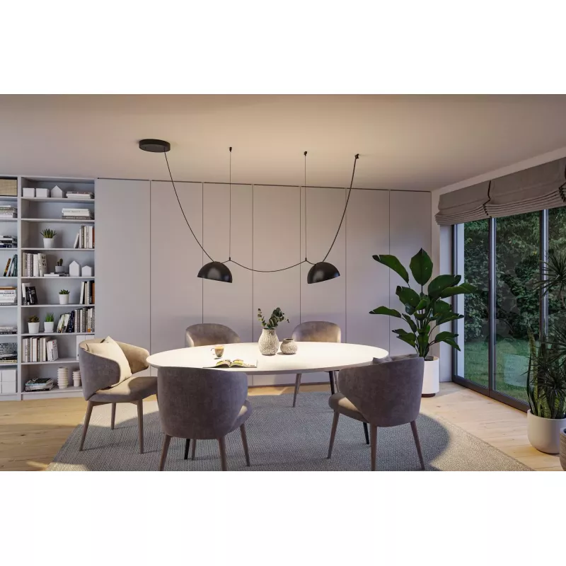 ULine - Paulmann 300mm 12W Black LED Bowl Pendant Light