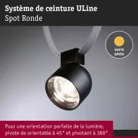 ULine - Spot LED Ronde 405lm 7W 85mm 3000K Noir - Paulmann - système d'accrochage et décoration - détail 7