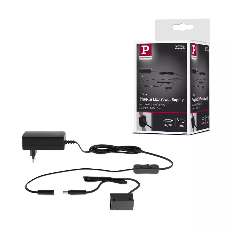 ULine - Accesorios enchufables Transformador negro de 60 VA 230/48 V 100 mm - Paulmann PAULMANN 9 - Cimaise Tableau 