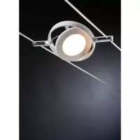 Kit básico de sistema de cable LED RoundMac 6x200lm 6x4,3W 2700K 230/12V Blanco esmerilado - Paulmann - système d'accrochage et décoration - détail 4