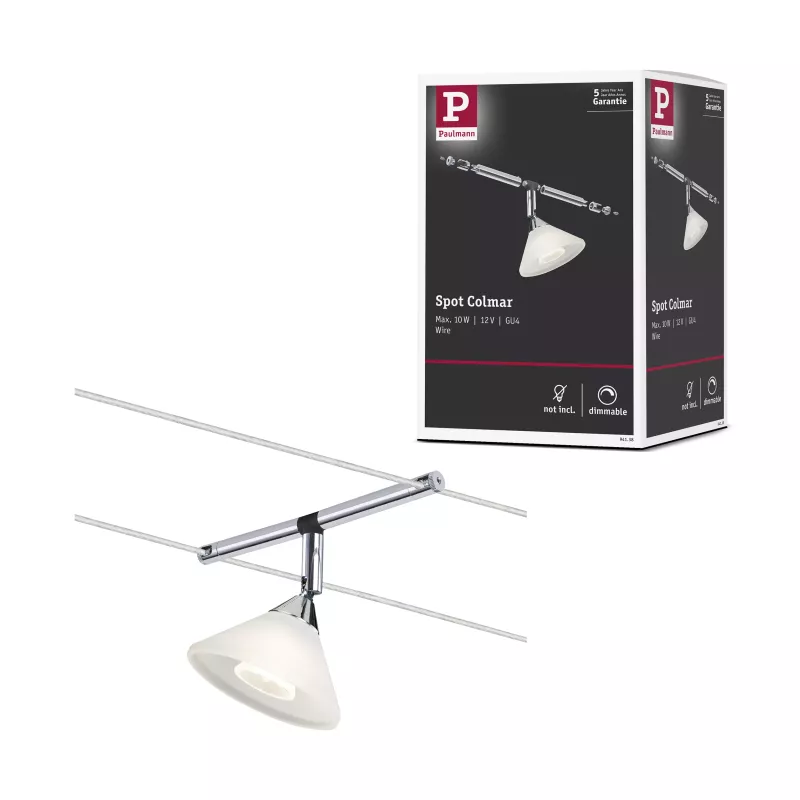 Système sur câbles Colmar Spot individuel GU4 max. 10W gradable 12V Chrome Satiné - Paulmann