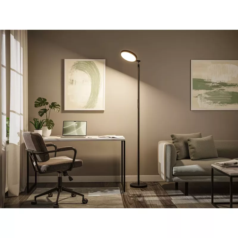 Lámpara de pie LED blanca regulable Caneta, 1750 mm, 1300 lm, 20 W, color negro - Paulmann