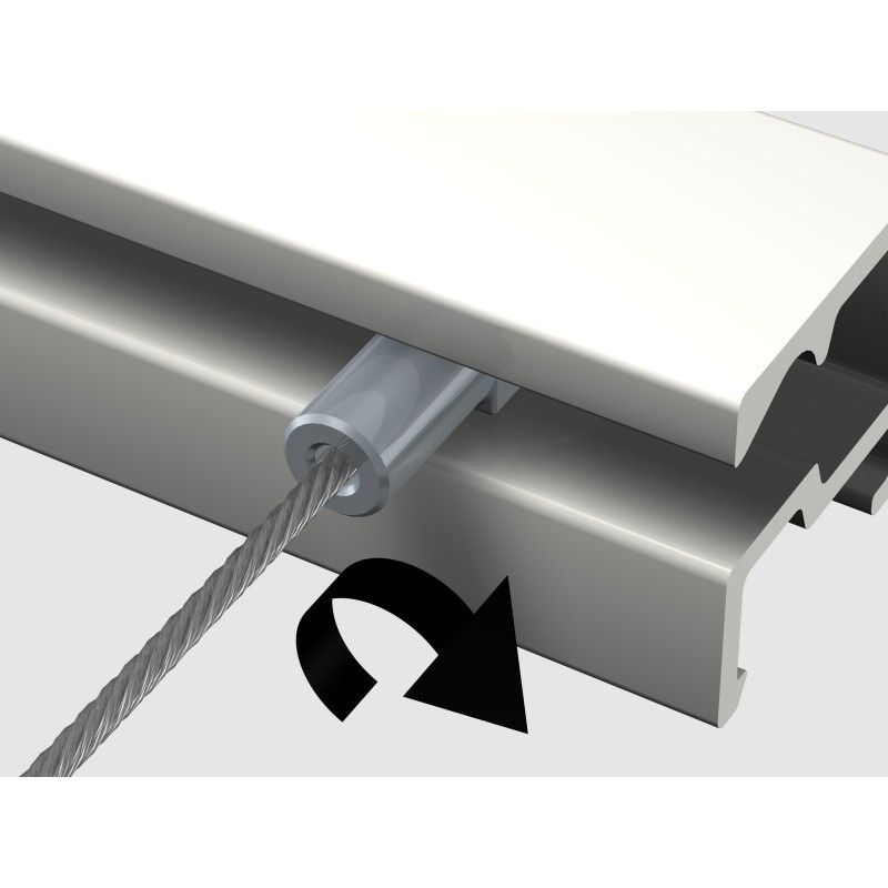 Perlon Twister-Drähte - 2 mm (EINFÜHRUNG VON UNTEN) - Bilderaufhängungsschienen artiteq ARTI TEQ 4 - Cimaise Tableau 