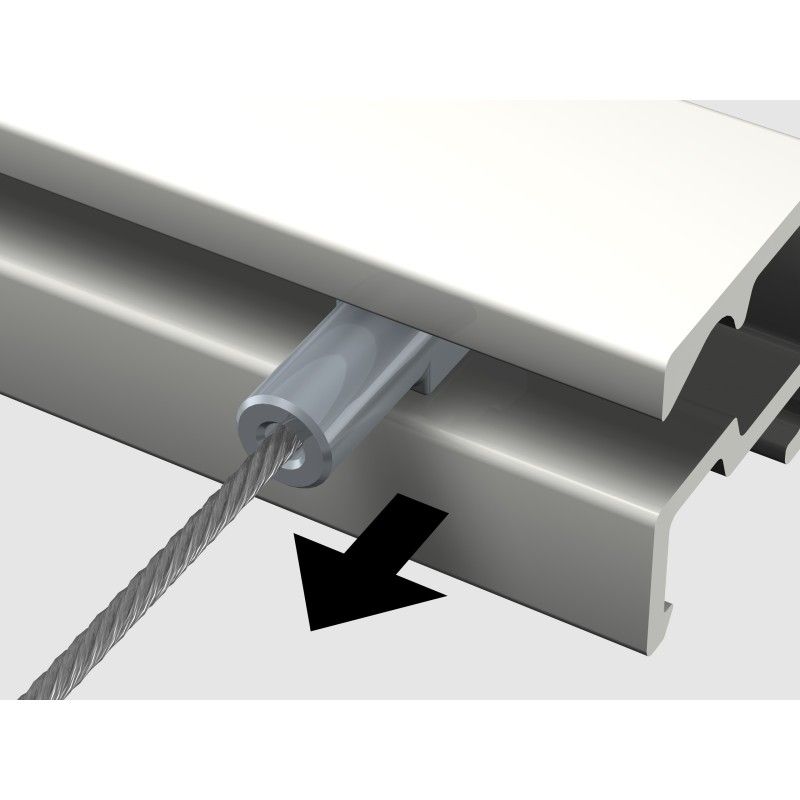 Alambres de acero Twister - 2 mm (INSERCIÓN DESDE ABAJO) - rieles para colgar cuadros artiteq ARTI TEQ 5 - Cimaise Tableau 
