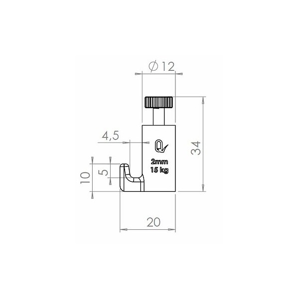 Self-locking hook 15 kg - hanging picture rails artiteq ARTI TEQ 5 - Cimaise Tableau 