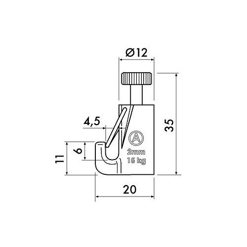 Gancio autobloccante da 15 kg con sistema di sicurezza - sospensione per cornici Artiteq ARTI TEQ 2 - Cimaise Tableau 