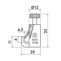 Gancio autobloccante da 15 kg con sistema di sicurezza - sospensione per cornici per quadri ArtiTeq 2 - Cimasa per quadri