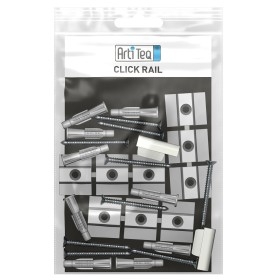 Pack de 6 Click & connect para riel click (ADICIONAL) - fijación de rieles para cuadros artiteq ARTI TEQ 2 - Cimaise Tableau