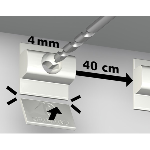 5er-Pack Click & Connect für Click Rail Pro (ZUSÄTZLICH) – Artiteq-Bilderschienenaufhängung ARTI TEQ 3 - Cimaise Tableau 
