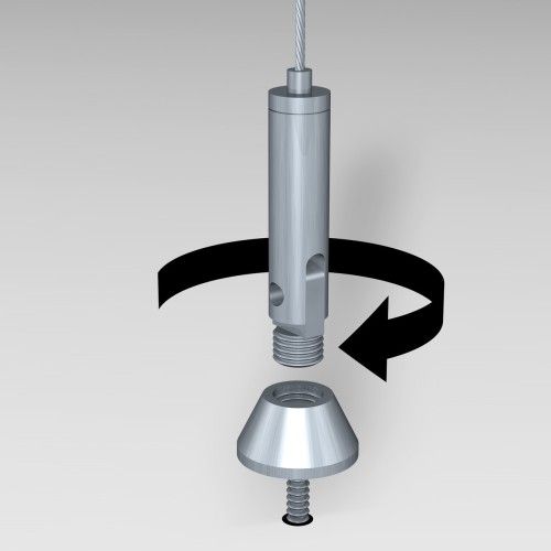 KIT CAVO IN ACCIAIO 2 MM 400 CM FISSO CON CLIP E ARTI TEQ 2 - Cimaise Tableau 