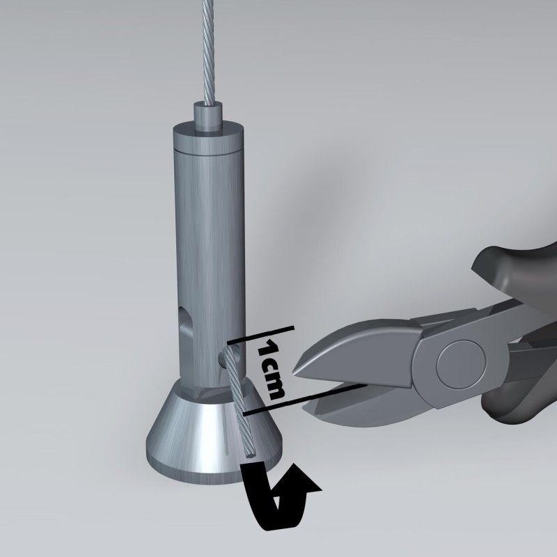 KIT CAVO ACCIAIO 2 MM 400 CM FISSO E-CLIP ARTI TEQ 3 - Cimasa per Quadri