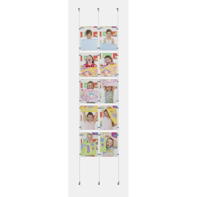 KIT CÂBLE EN ACIER 2 MM 400 CM FIXE E-CLIP ARTI TEQ 6 - Cimaise Tableau 