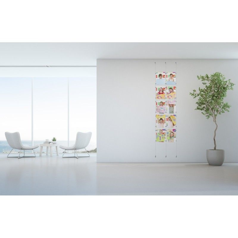 KIT CÂBLE EN ACIER 2 MM 400 CM FIXE E-CLIP ARTI TEQ 7 - Cimaise Tableau 