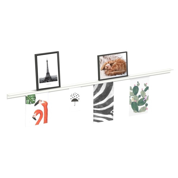 INFO RAIL + BLANC 200 CM (INCLUT MATÉRIEL DE FIXATION, EMBOUTS DE RAIL ET 4X MOUSE MAGNETS BLANC) ARTI TEQ 7 - Cimaise Tableau 
