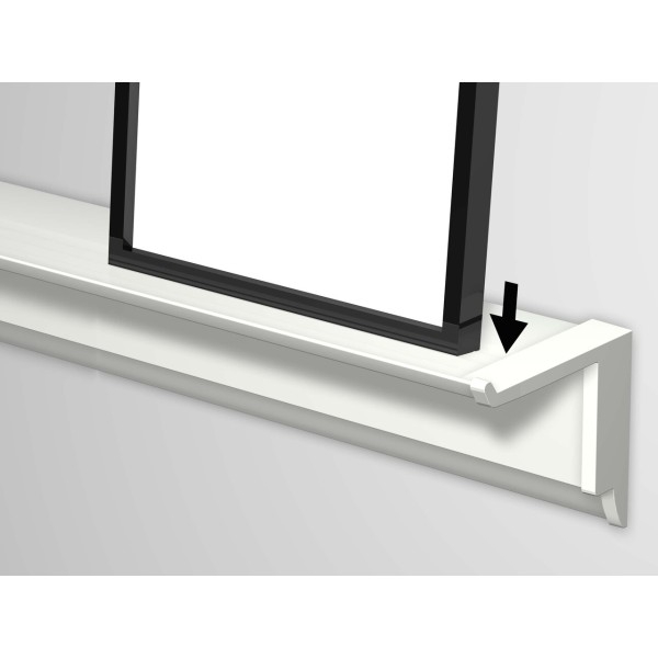 INFO RAIL + BLANC 200 CM (INCLUT MATÉRIEL DE FIXATION, EMBOUTS DE RAIL ET 4X MOUSE MAGNETS BLANC) ARTI TEQ 9 - Cimaise Tableau 