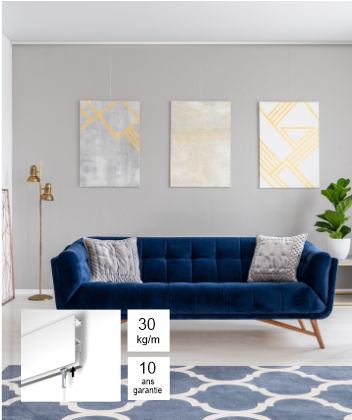 Click Newly R40 Mini Ceiling Picture Rail - 20 kg/ m