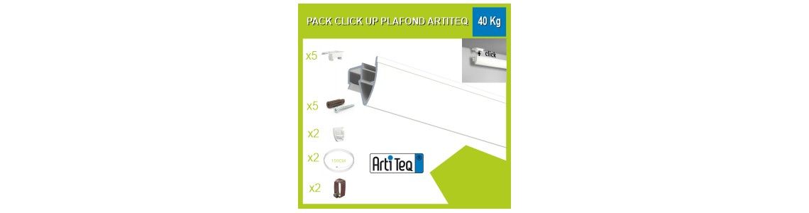 Artiteq Up Rail Ceiling Picture Rail Kit 40 kg