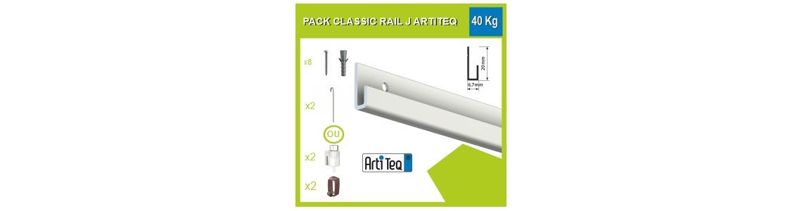 Kit cornice Classic rail Versione asta 2mm 40 Kg